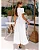 Vestido Midi Off White Manga Bufante e Decote Coração Bianca - Imagem 4