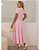 Vestido Midi Rosa Manga Bufante e Decote Coração Bianca - Imagem 4