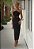 Vestido Midi em Crepe Preto Bordado Star - Imagem 2