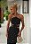 Vestido Midi em Crepe Preto Bordado Star - Imagem 3