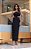 Vestido Midi em Crepe Preto Bordado Star - Imagem 1