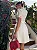 Vestido Curto Off-White Bordado Flor de Lis - Imagem 3