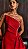 Vestido Midi Alfaiataria Tomara que caia Com Laço e Brilho vermelho - Imagem 3