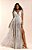 Vestido Longo Tule Shine com Decote V e Fendas - Imagem 2