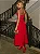 Vestido Midi Vermelho de Crepe Flora - Imagem 5