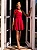 Vestido Vermelho Curto com Aplicação de Flores Buquê - Imagem 1