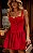 Vestido Curto em Crepe Vermelho com Laços Aline - Imagem 2