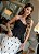Conjunto Midi em Crepe Preto e Branco Bordado Luane - Imagem 2