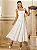 Vestido Midi em Renda Off White com Busto Corset e Saia Evasê Amelia - Imagem 1