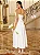 Vestido Midi Off White em Crepe com Aplicações de Rosas Kiara - Imagem 3