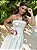 Vestido Midi Off White em Crepe com Aplicações de Rosas Kiara - Imagem 2
