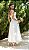 Vestido Midi Off White em Crepe com Aplicações de Rosas Kiara - Imagem 4