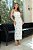 Vestido Midi Off White em Crepe com Bordado de Pérolas e Pedrarias Any - Imagem 1