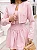 Conjunto Rosa de Vestido Midi e Casaco Cropped Alana - Imagem 3