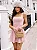 Conjunto Rosa de Vestido Midi e Casaco Cropped Alana - Imagem 2