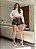 Short de Couro com Amarração Lace-up e Cós Alto Maraisa - Imagem 1