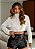 Short de Couro com Amarração Lace-up e Cós Alto Maraisa - Imagem 2