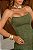 Vestido Curto em Suede Verde Oliva com Franjas Camila Pacheco - Imagem 3
