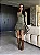 Vestido Curto em Suede Verde Oliva com Franjas Camila Pacheco - Imagem 1