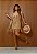 Vestido Curto Suede Bege com Bordado Western e Franjas Duda - Imagem 1