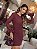 Vestido Curto Malha Vinho com Lurex e Punhos Balonê Maia - Imagem 4