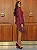 Vestido Curto Malha Vinho com Lurex e Punhos Balonê Maia - Imagem 4