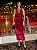 Vestido Midi em Veludo Texturizado Marsala Frente Única Malu - Imagem 2