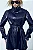 Trench Coat em Couro PU Azul Carola - Imagem 2