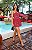 Vestido Curto Balonê Vermelho em Renda de Veludo Jade - Imagem 1