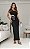 Vestido Midi Justo em Crepe Preto Assimétrico com Pedrarias Scandal - Imagem 1