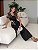 Vestido Midi Justo em Crepe Preto Assimétrico com Pedrarias Scandal - Imagem 2