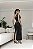 Vestido Midi Justo em Crepe Preto Assimétrico com Pedrarias Scandal - Imagem 5