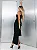 Vestido Midi Justo em Crepe Preto Assimétrico com Pedrarias Scandal - Imagem 4
