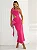Vestido Midi Justo em Crepe Pink Assimétrico com Pedrarias Scandal - Imagem 1