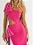 Vestido Midi Justo em Crepe Pink Assimétrico com Pedrarias Scandal - Imagem 2