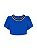 Cropped em Crepe Azul com Ombreiras e Gola Bordada Brasilcore - Imagem 3