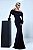Vestido Longo Preto Jesey com decote Pelos Lady - Imagem 1