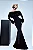 Vestido Longo Preto Jesey com decote Pelos Lady - Imagem 5