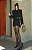 Conjunto Alfaiataria Jaqueta Cropped Gola Alta e Short com Fivelas Douradas - Imagem 3