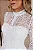 Vestido Mídi Off White em Renda com Recortes em Crepe Kamila - Imagem 2