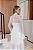 Vestido Mídi Off White em Renda com Recortes em Crepe Kamila - Imagem 5