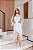Vestido Mídi Off White em Renda com Recortes em Crepe Kamila - Imagem 8