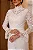 Vestido Mídi Off White em Renda Premium com Aplicação de Guipir Renata - Imagem 2