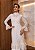 Vestido Mídi Off White em Renda Premium com Aplicação de Guipir Renata - Imagem 3