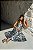 Vestido Midi Evasê em Jacquard Floral Azul com Costas Vazadas - Imagem 11