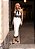 Vestido Mídi Ajustado Preto e Branco com Aplicações de Renda Lany - Imagem 4