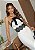 Vestido Mídi Ajustado Preto e Branco com Aplicações de Renda Lany - Imagem 2