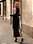 Vestido Midi Justo Preto com Gola Alta Bordada Bonequinha - Imagem 3