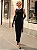 Vestido Midi Justo Preto com Gola Alta Bordada Bonequinha - Imagem 1