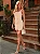 Vestido Curto Estruturado Off-White e Rosa Bebê com Laços Candy - Imagem 3